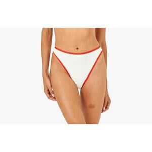 L*Space Women's Nora Bottom Bitsy Cream and Red Size Medium NWT